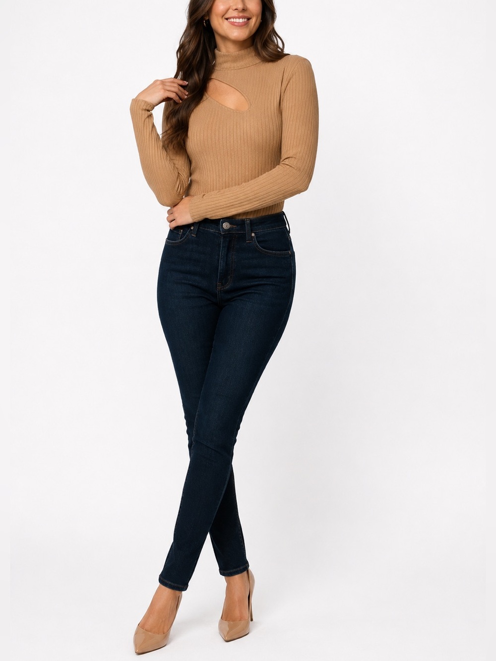 INC International Concepts Dark Indigo High-Rise Skinny Jeans